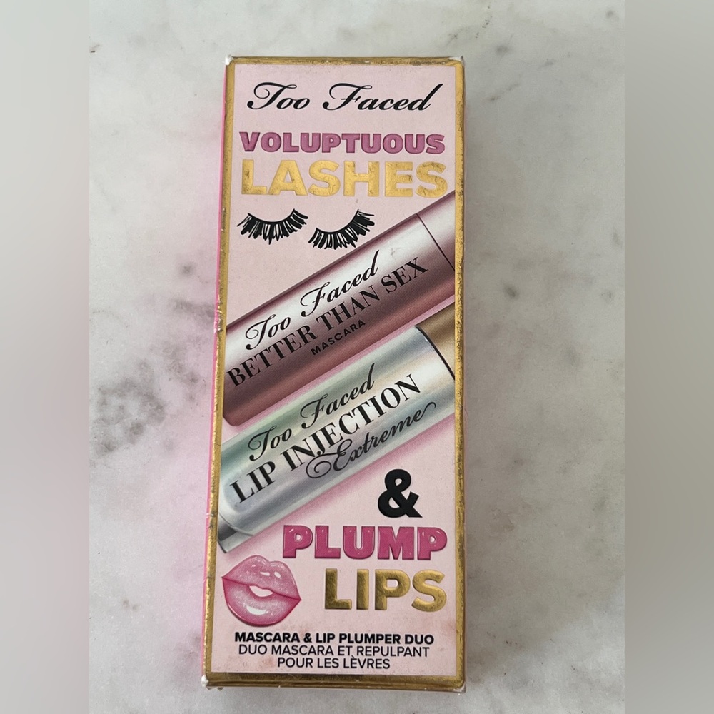 🎉HP🎉 Too Faced 💋 mini Voluptuous Lashes Mascara & Lip Plumping DUO 💋 Set NIB